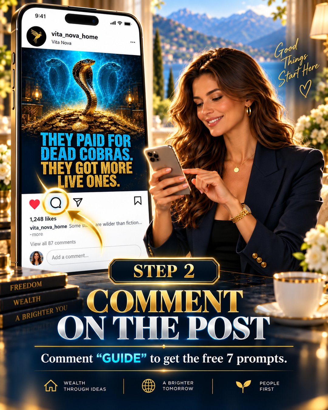 Step 2 — Comment GUIDE on the post
